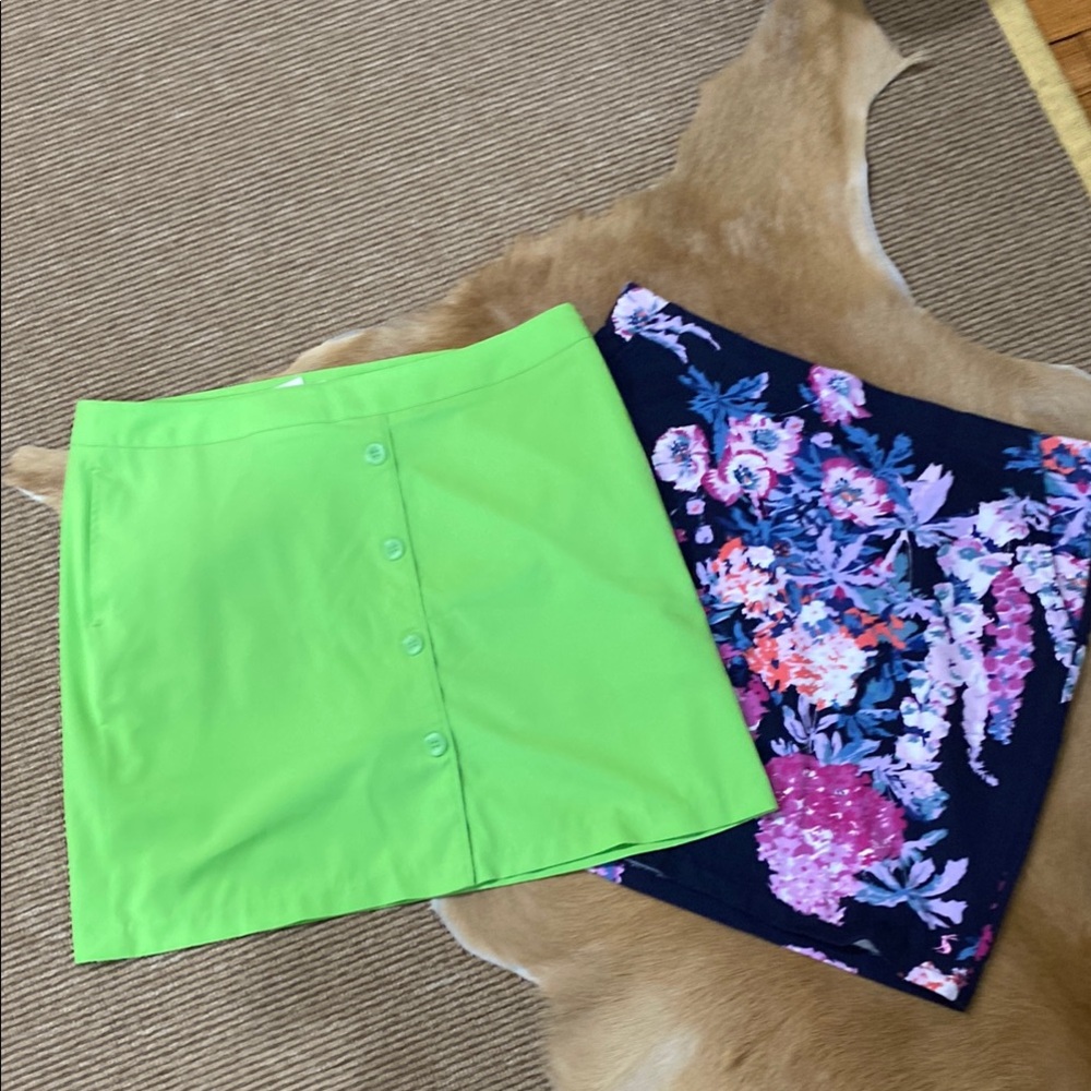Greg Norman Golf Skort and blue flowered skirt